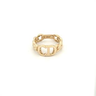 14 Ayar Taşsız Örme CD Detaylı Tasarım Altın Yüzük