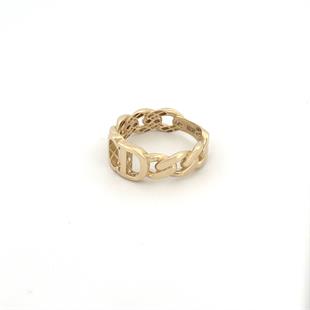 14 Ayar Taşsız Örme CD Detaylı Tasarım Altın Yüzük