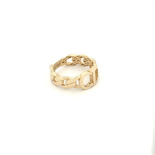 14 Ayar Taşsız Örme CD Detaylı Tasarım Altın Yüzük