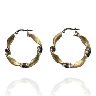 14 Ayar Tuana İtalyan Tasarım Burma Halka Küpe