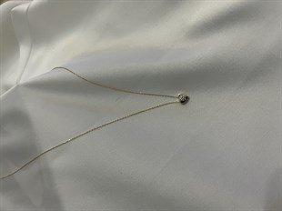 14 Ayar Taş Detaylı Kalpli Kolye