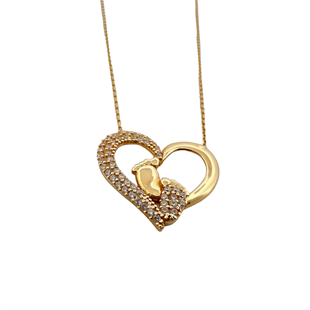 Altın Nesil - 14 Ayar Bebek Adımları Taşlı Kolye