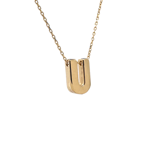 Altın Nesil - 14 Ayar U Harfli Hayalet Zincirli Altın Kolye