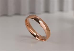 Altın Nesil Alyans - Bombeli Rose Gold Klasik Alyans
