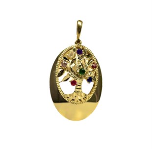 Büyük Hayat Ağacı 14 Ayar Altın Kolye Ucu