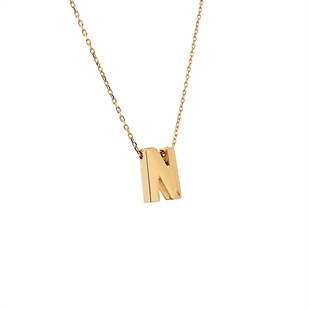 Altın Nesil - 14 Ayar N Harfli Hayalet Zincir Altın Kolye