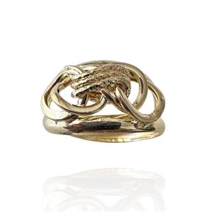 Tasarım Düğüm Model 14 Ayar Altın İçi Boş Yüzük