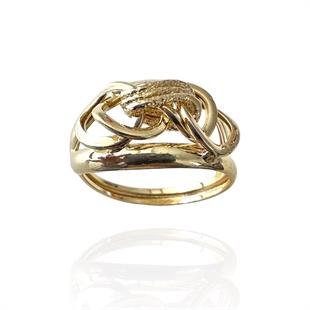 Tasarım Düğüm Model 14 Ayar Altın İçi Boş Yüzük