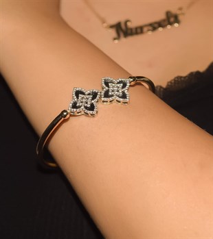 Taşlı Vaan Cleef Model Altın Bilezik