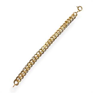 Taşsız 14 Ayar Altın Oval Bileklik