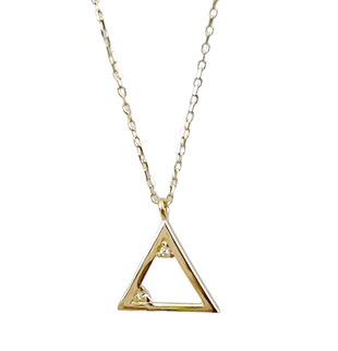 Üçgen Model Taşlı Altın Kolye 