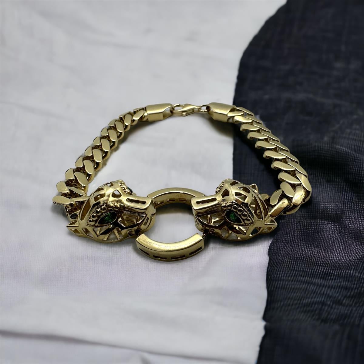 14 Ayar Çift Kaplan Füzyon Gurmet Bileklik