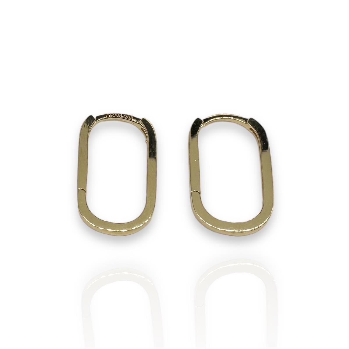 14 Ayar Oval Model Altın Küpe 