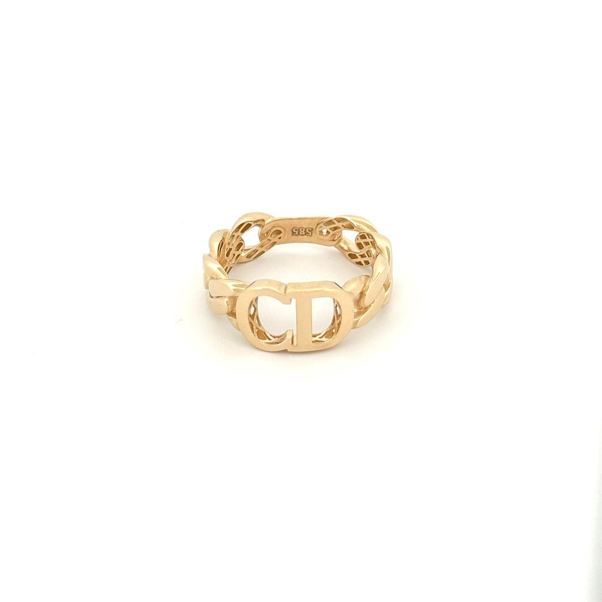 14 Ayar Taşsız Örme CD Detaylı Tasarım Altın Yüzük