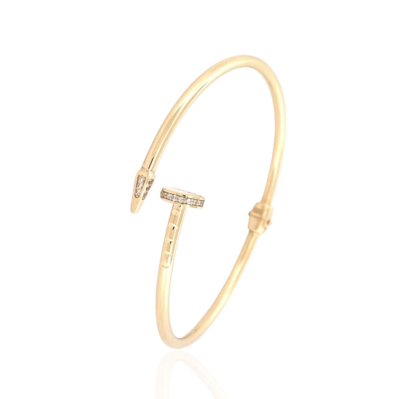 Altın Nesil 14 Ayar Taşlı Çivi Bilezik