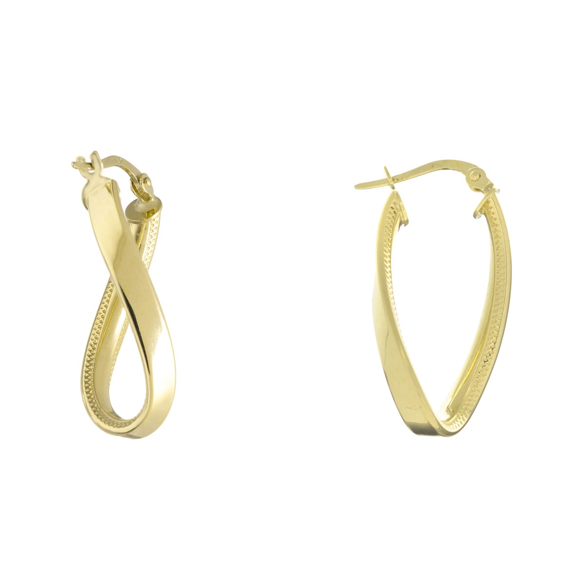 Kalın Kıvrımlı Modern Altın Küpe