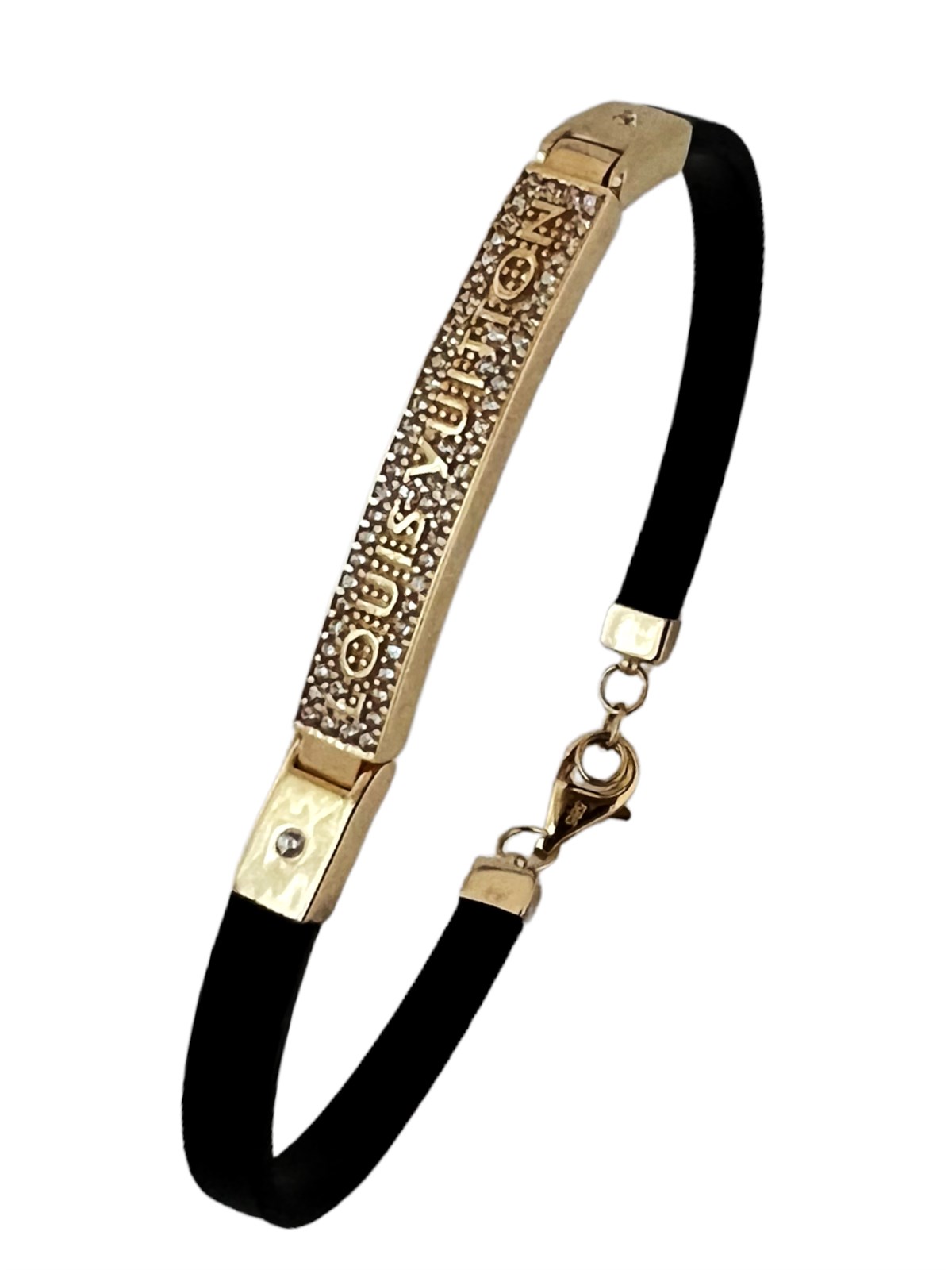 LV Model Taşlı Kauçuk Bileklik