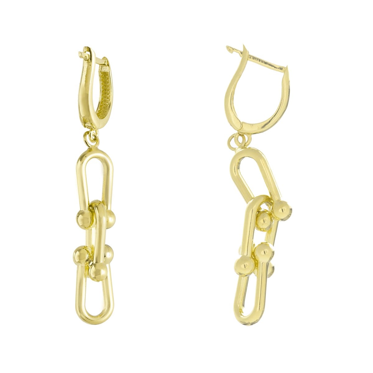 Mapa Model Sallantılı Altın Küpe 