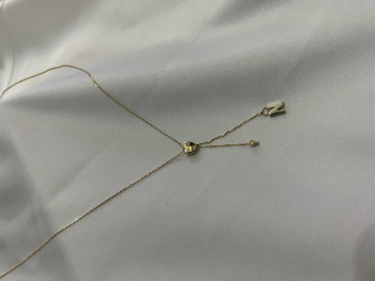 N Harfli Altın Kolye 