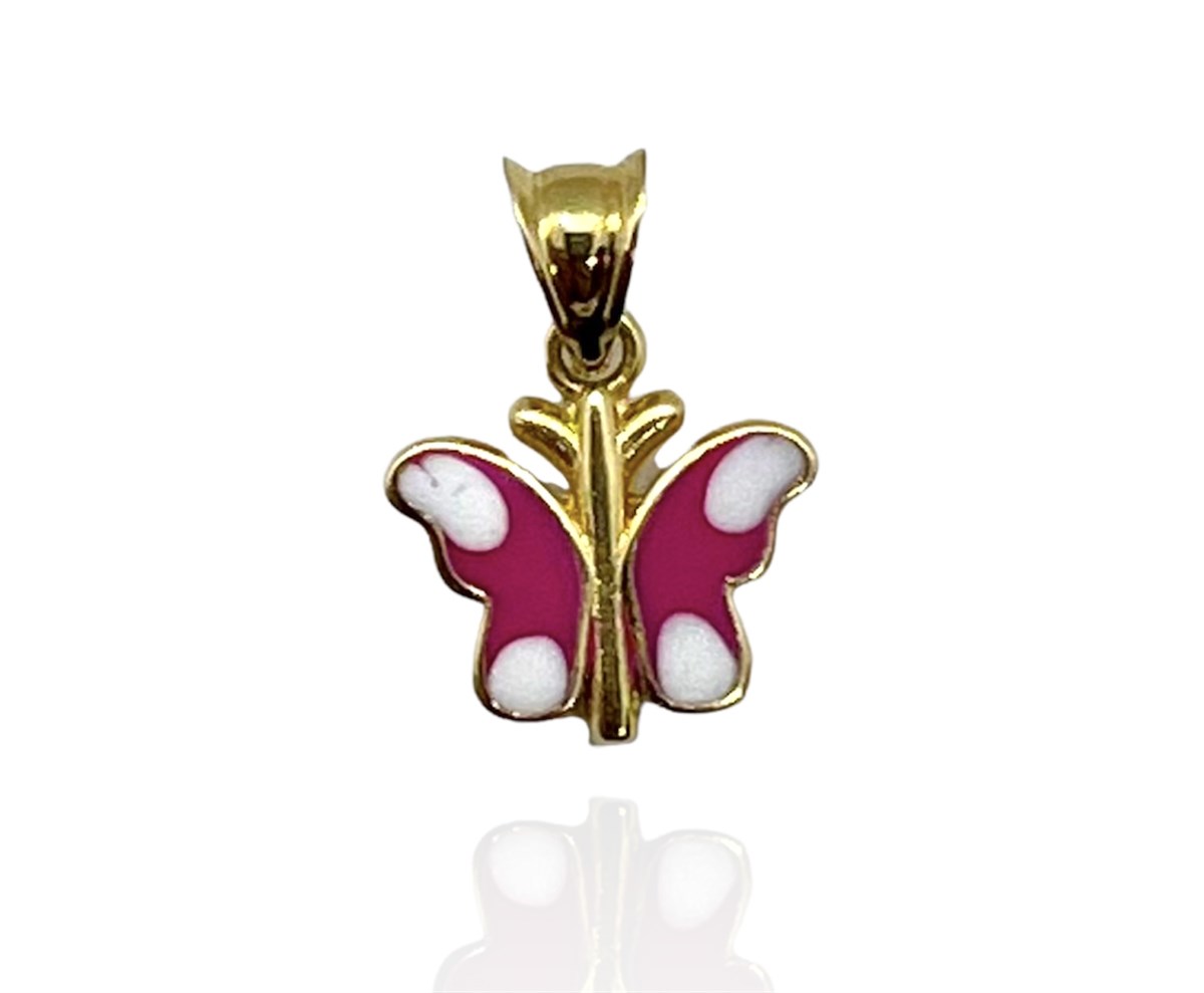 Pembe Kelebek Model Çocuk Kolye Ucu