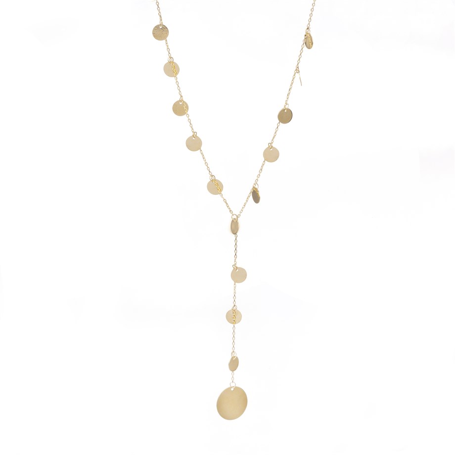 Pullu Altın Tasarım Kolye