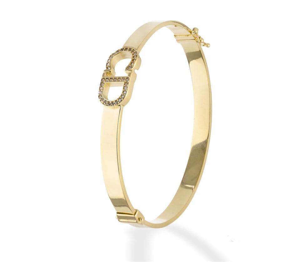 Taşlı CD Model Altın Bilezik