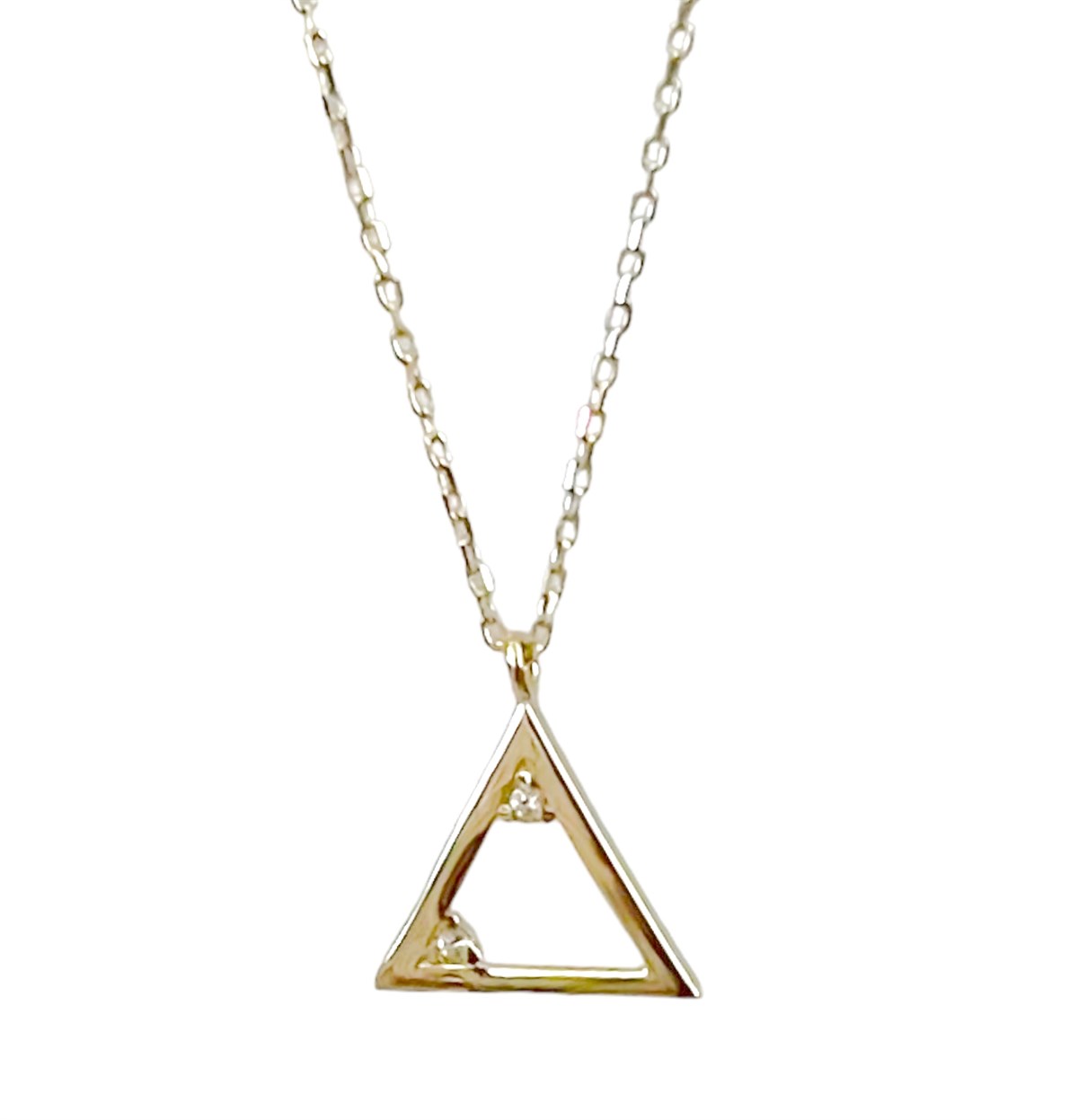 Üçgen Model Taşlı Altın Kolye 