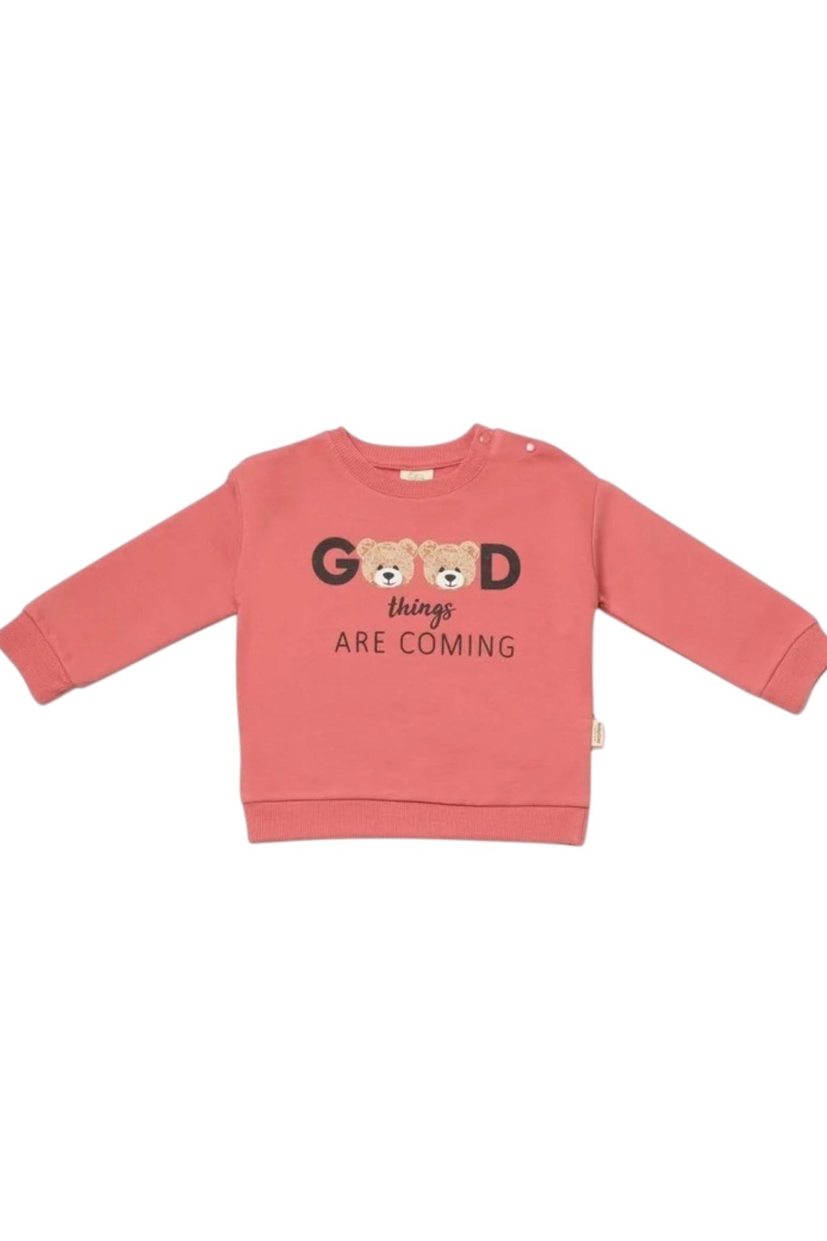 BabyCosy Kız Bebek 3-24 Ay Ayıcık Desenli Sweatshirt Rose