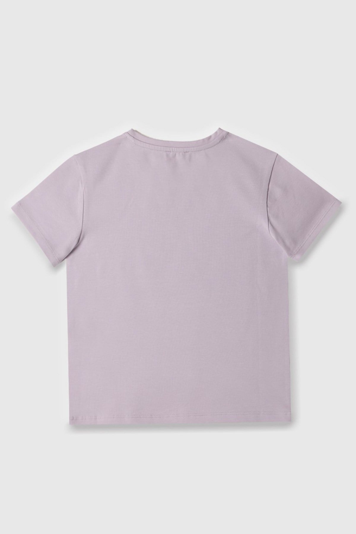Benetton 4-14 Yaş Kız Çocuk  Gökkuşağı Baskılı Kısa Kol T-Shirt Lila