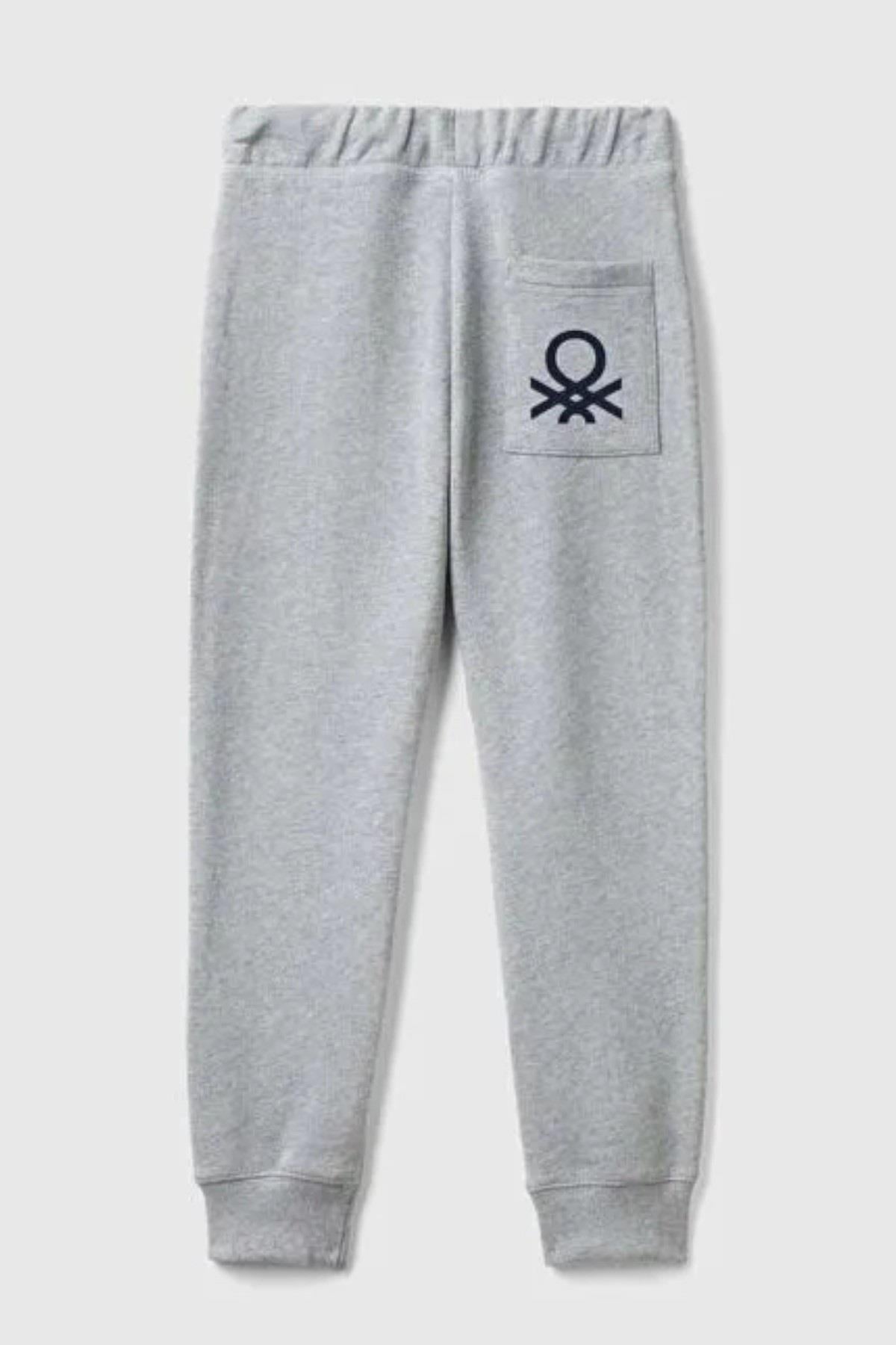 Benetton Erkek Bebek 1-6 Yaş Arka Cep Logolu Eşofman Altı Gri