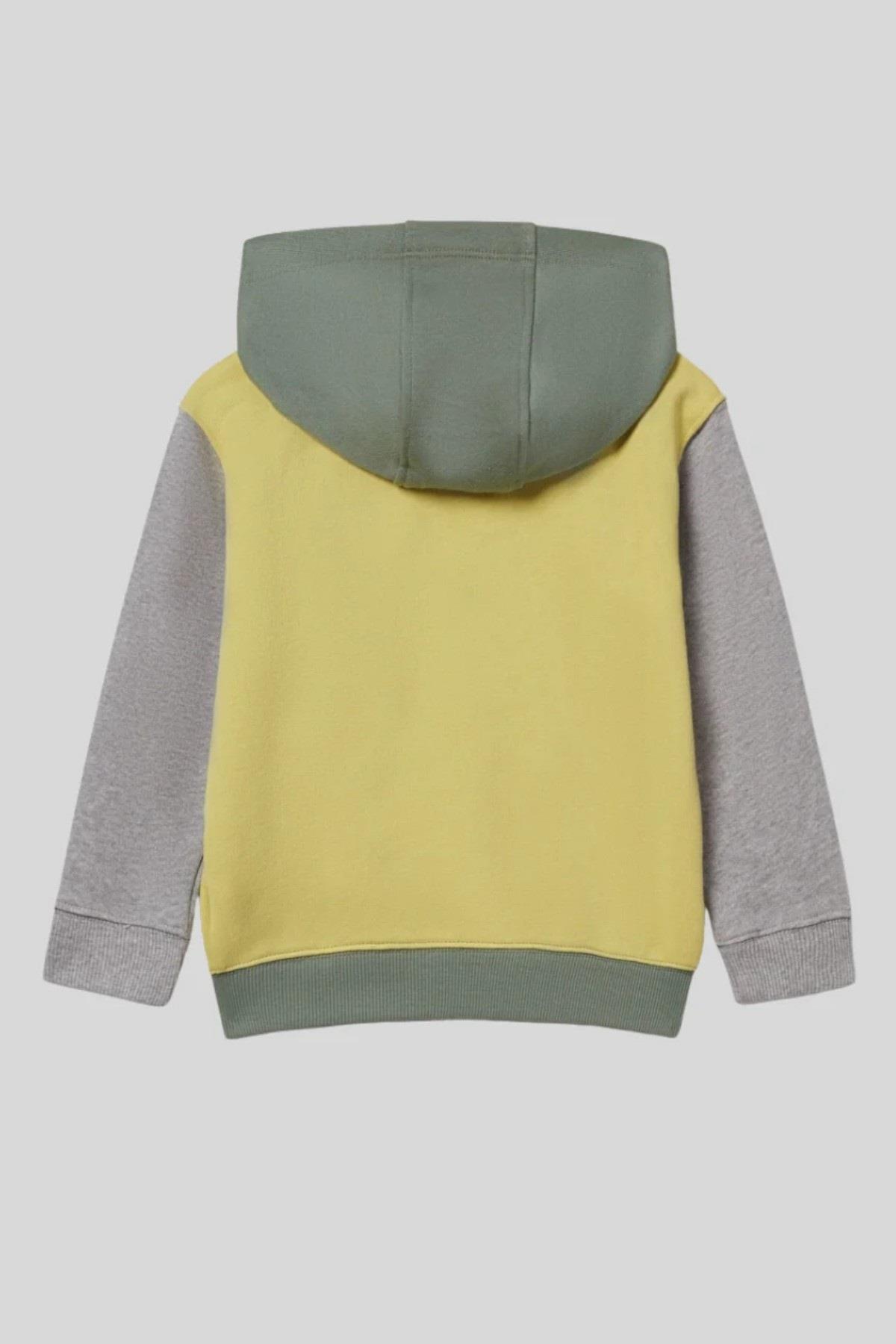 Benetton Erkek Bebek 1-6 Yaş Logo İşlemeli Kapüşonlu Hırka Yeşil
