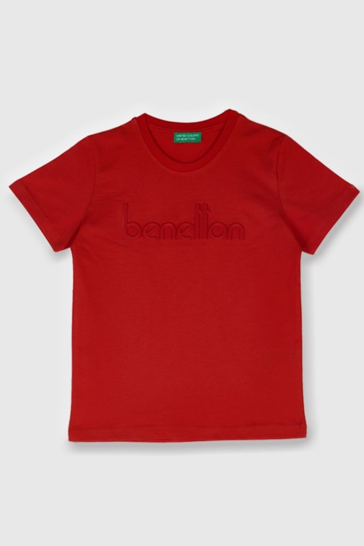 Benetton Erkek Çocuk 4-14 Yaş Kabartma Logo Baskılı T-shirt Kırmızı