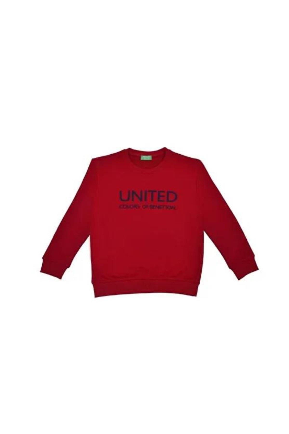 Benetton Erkek Çocuk 4-14 Yaş Logo Baskılı Sweatshirt Kırmızı