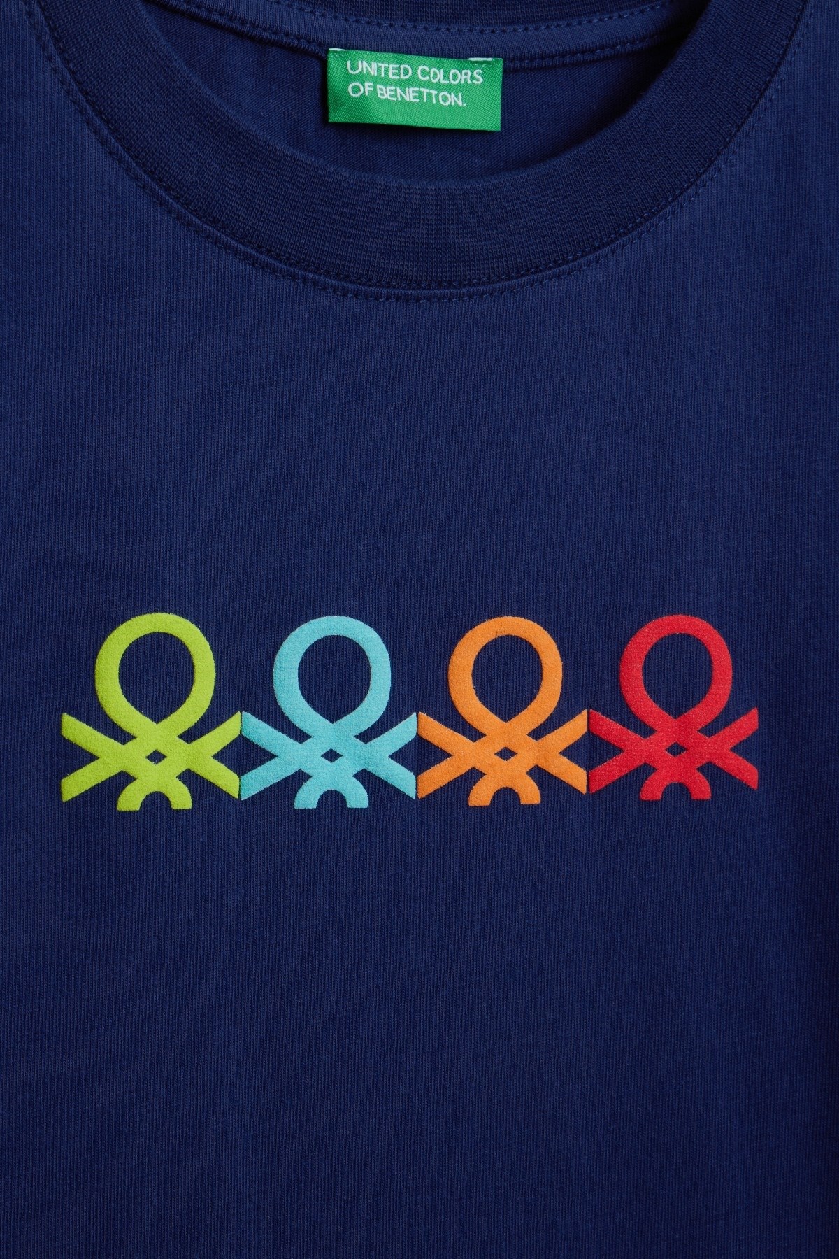 Benetton Erkek Çocuk 4-14 Yaş Logo Baskılı  Kısa Kol T-Shirt Lacivert