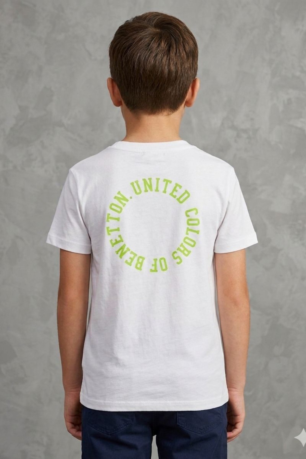 Benetton Erkek Çocuk 4-14 Yaş Logo Baskılı  Kısa Kol T-Shirt Beyaz