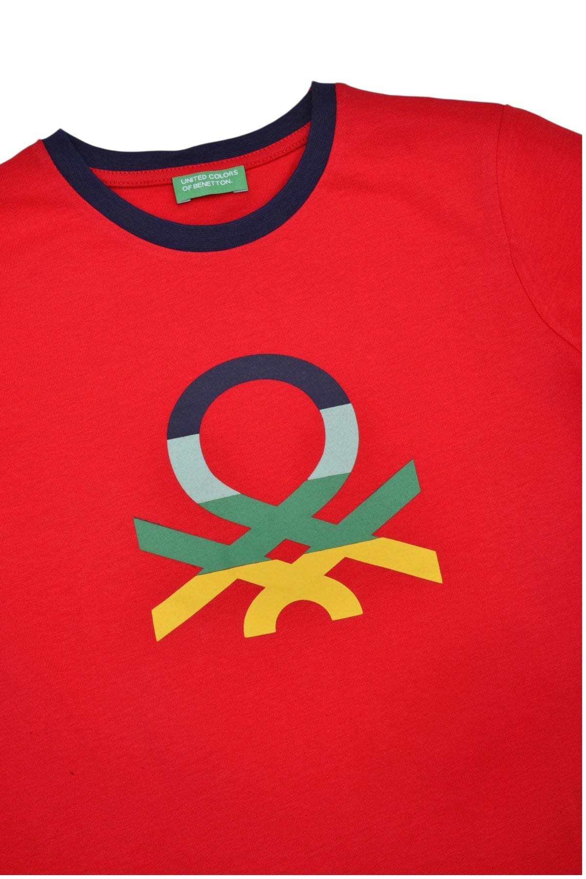 Benetton Erkek Çocuk Logo Baskılı Uzun Kol T-Shirt Kırmızı