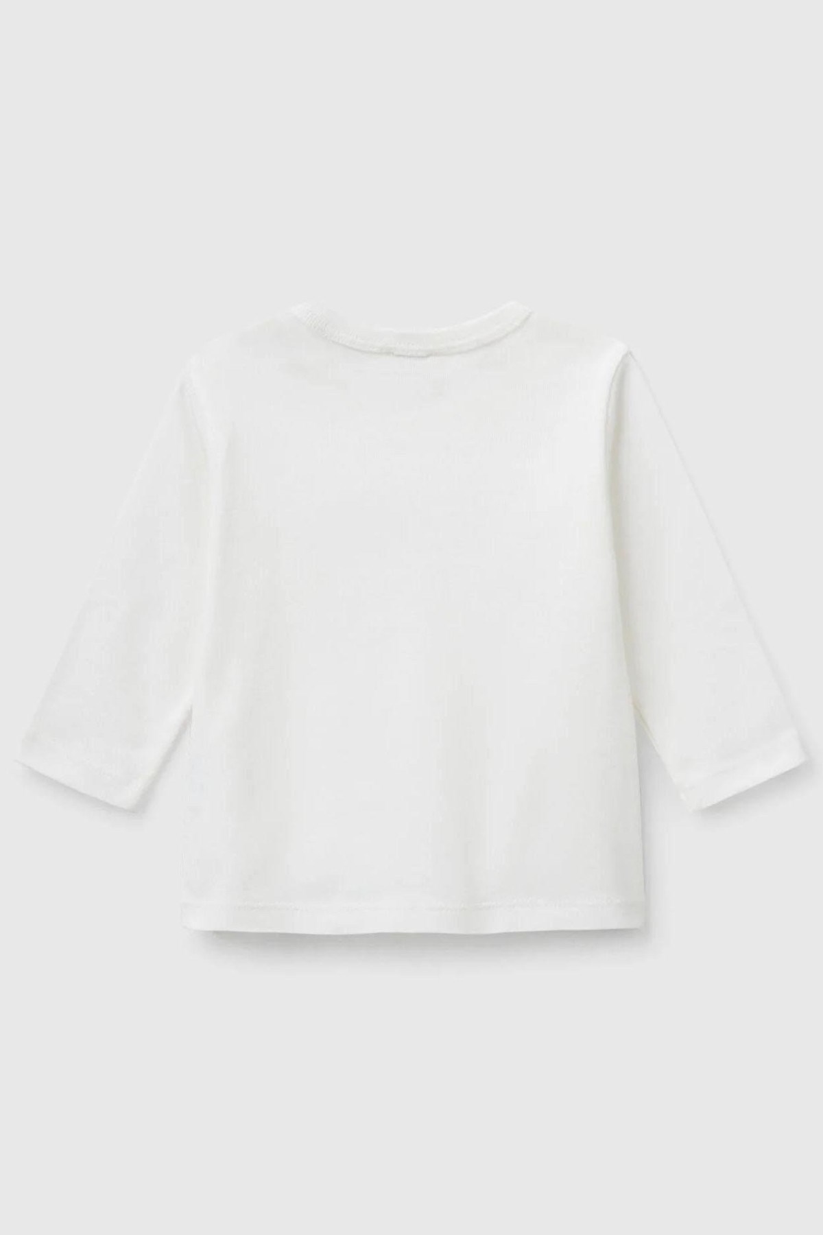 Benetton Kız Bebek 0-18 Ay Logo Desenli Uzun Kol T-Shirt Pudra
