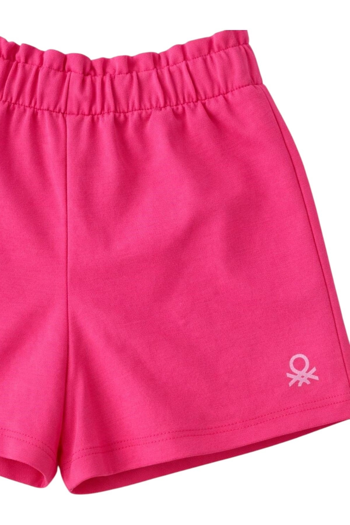 Benetton Kız Çocuk 4-14 Yaş Cepli Pamuklu Penye Şort Fuşya