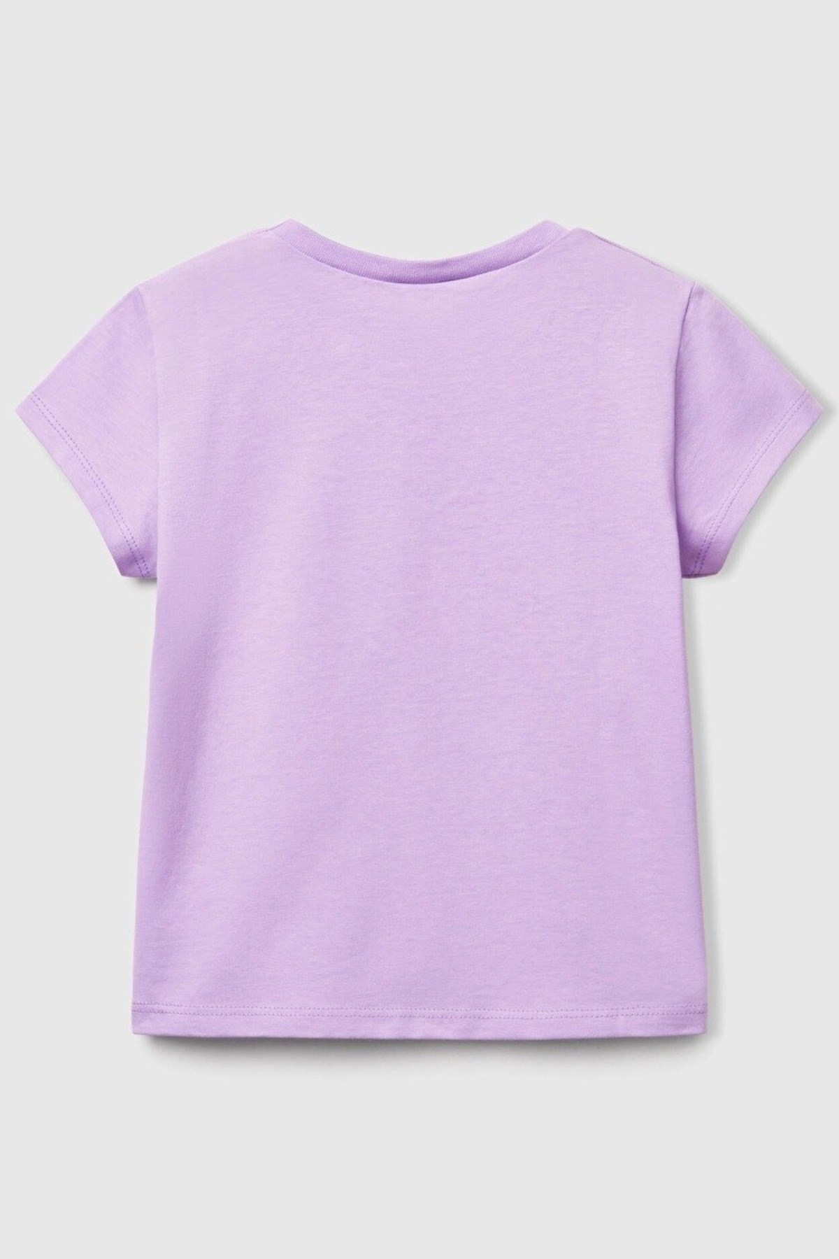 Benetton Kızz Çocuk 1-6 Yaş Bakılı Kısa Kol T-shirt Lila