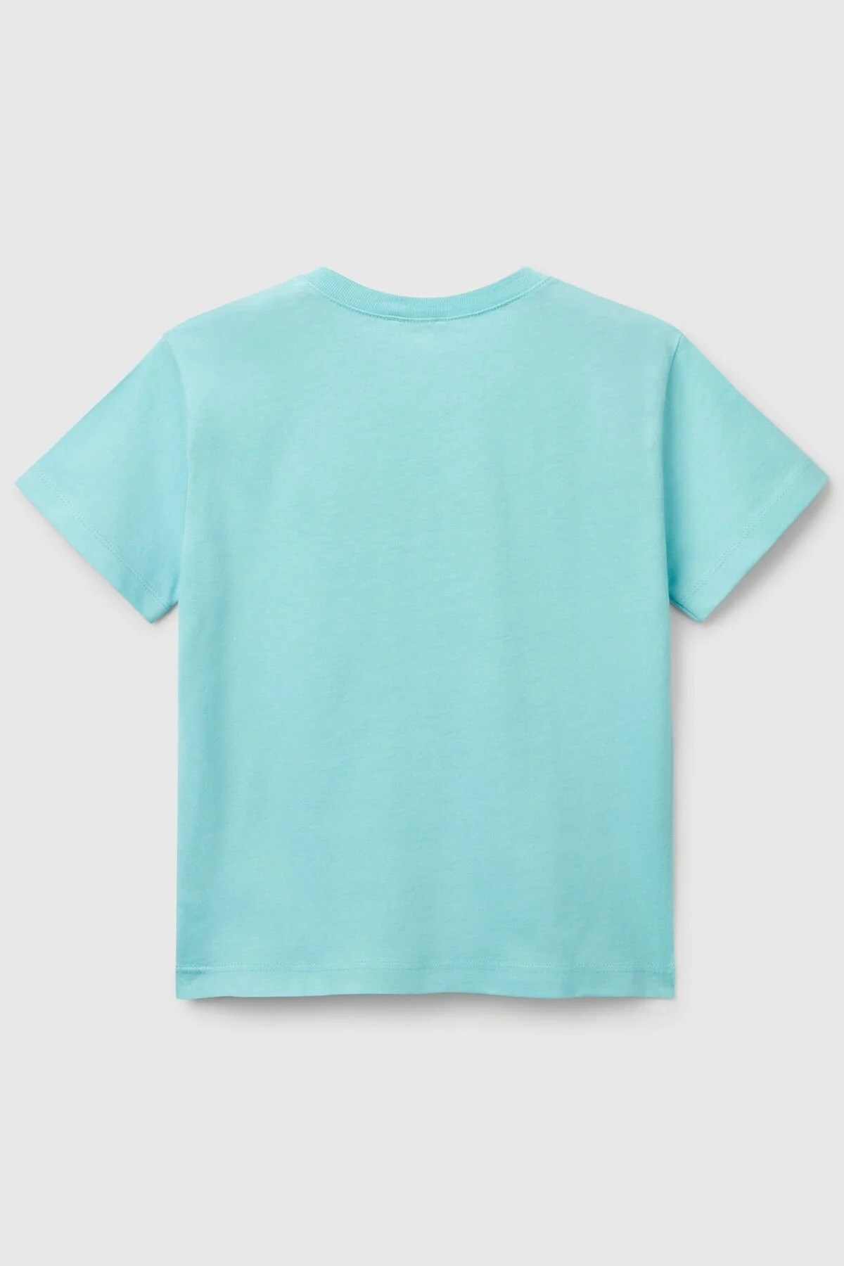 Bennetton Erkek Bebek 1-6 Yaş Benetton Logolu Kısa Kol  T-Shirt Turkuaz