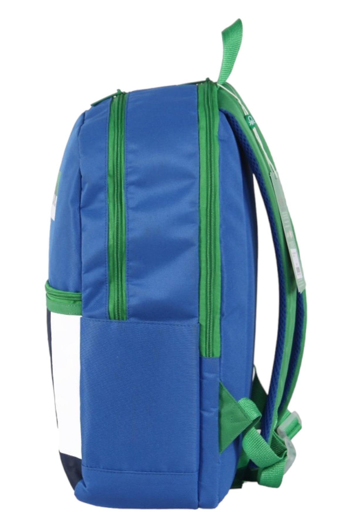 Bennetton Unisex Çift Bölmeli Sırt Çantası 0428775 Mavi
