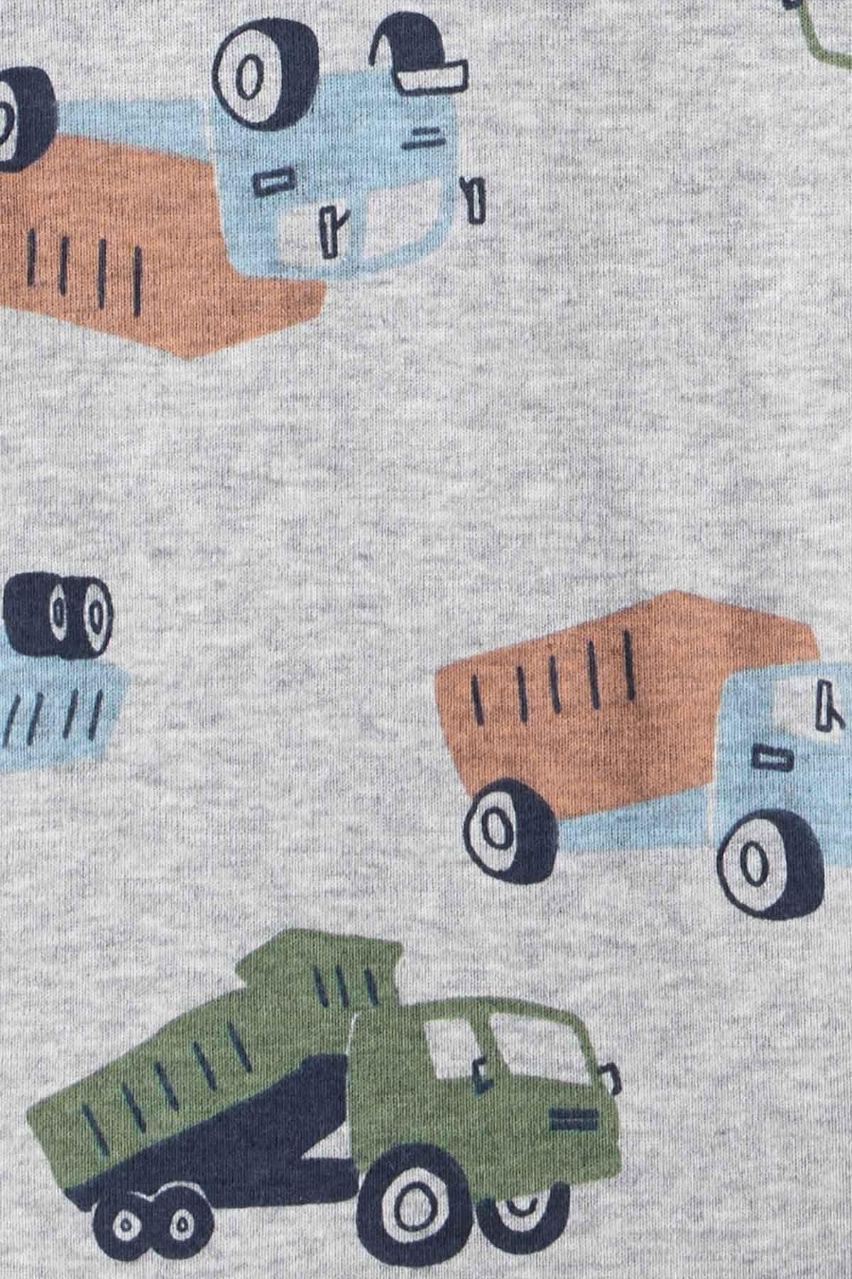 Carter Erkek Bebek Desenli Kısa Kollu 5li Body Set Krem-Kahverengi