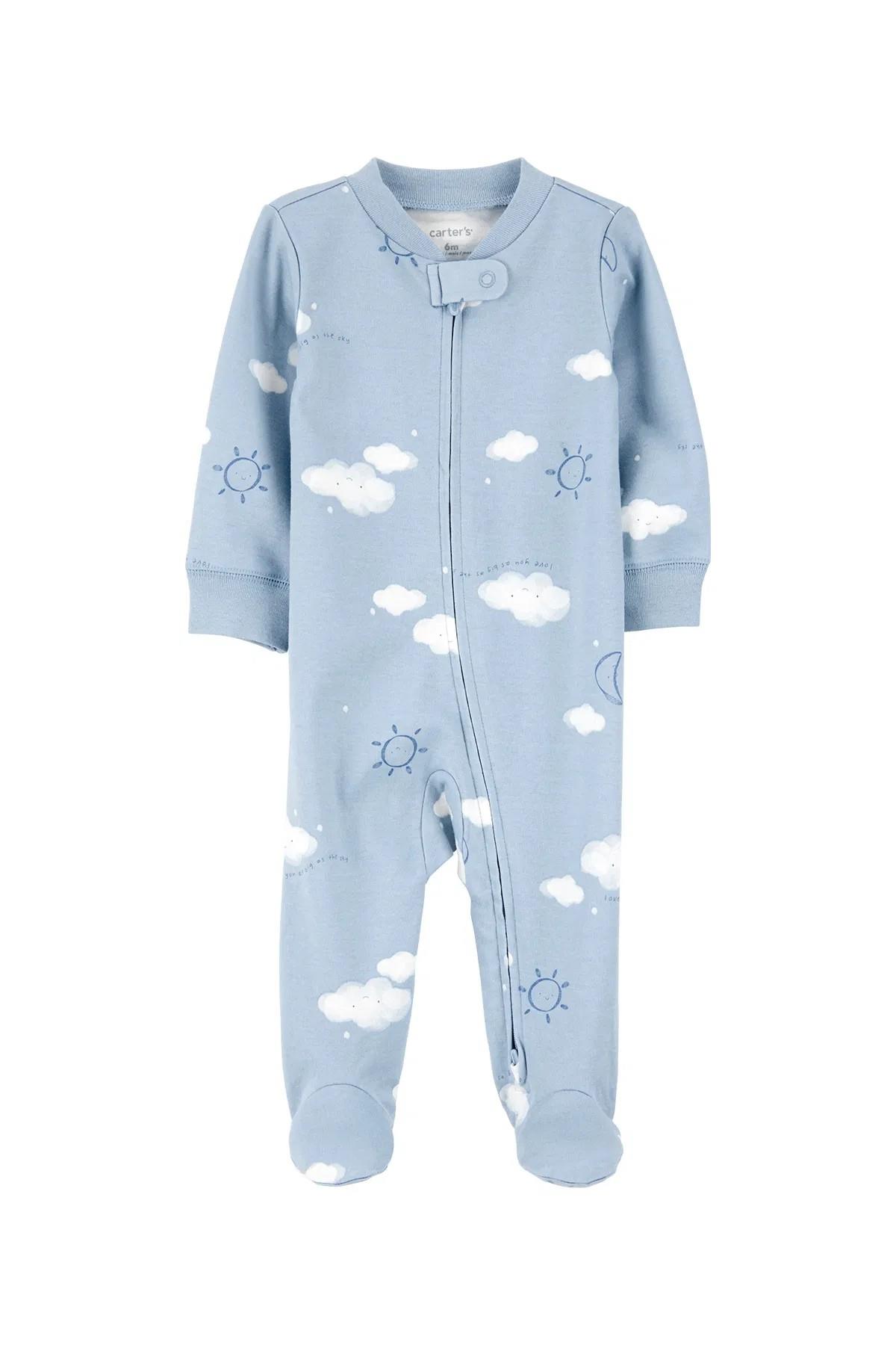 Carters Erkek Bebek 3-9 Ay Gökyüzü Desenli Uyku Tulumu Mavi