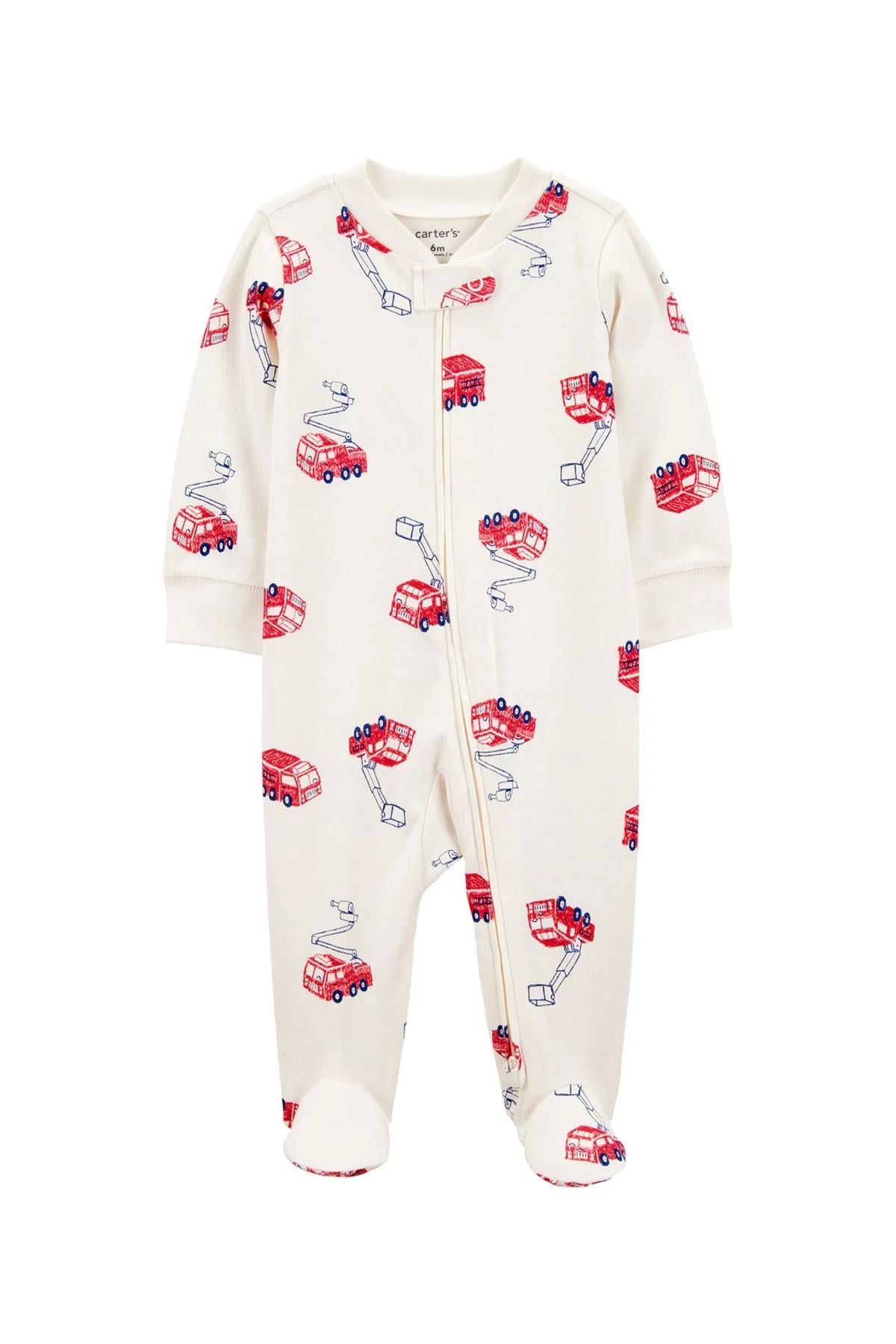 Carters Erkek Bebek Araba Figürlü Uyku Tulumu Krem