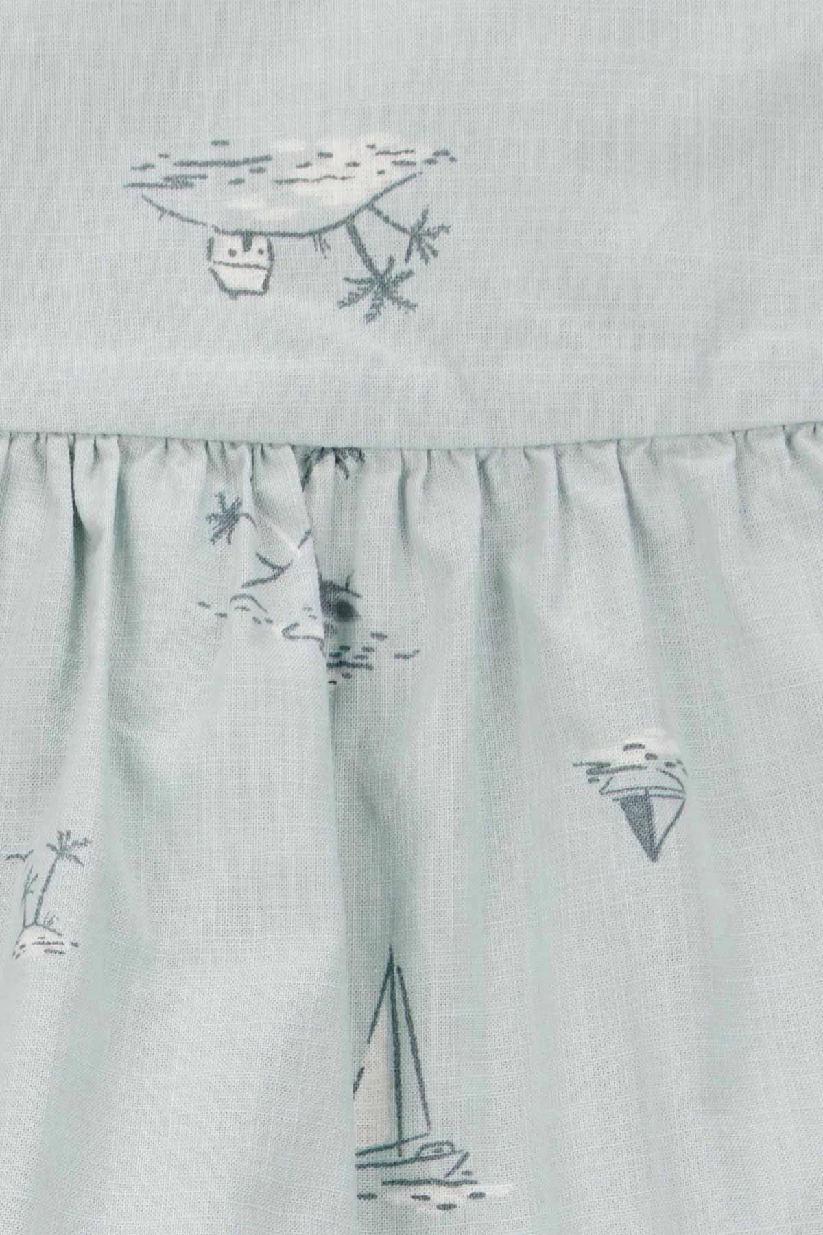 Carters Kız Bebek 3-24 Ay Desenli Bluz-Şort İkili Takım Mint