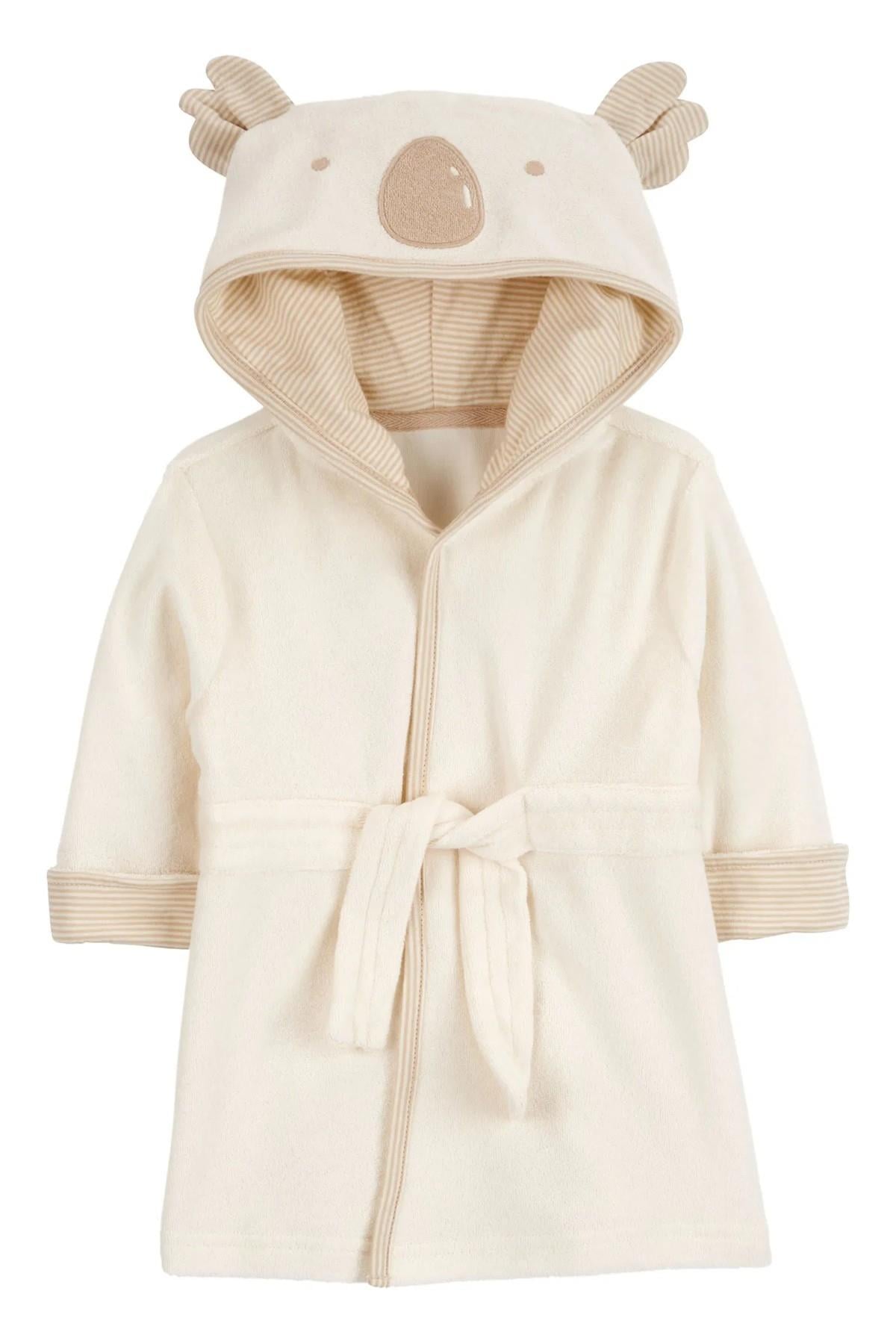 Carters Unisex Bebek 3D Kulaklı Kemerli Bornoz Ekru