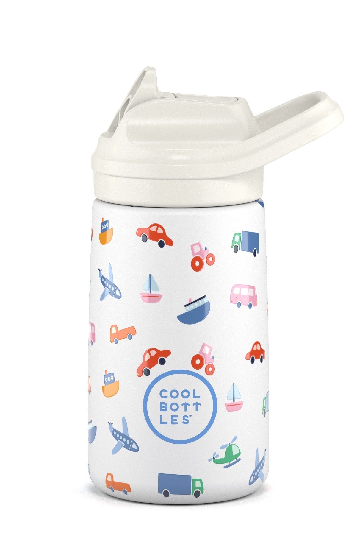 Cool Bottles Erkek Bebek 350 ml LİTTLE WHEELS Bottle Krem
