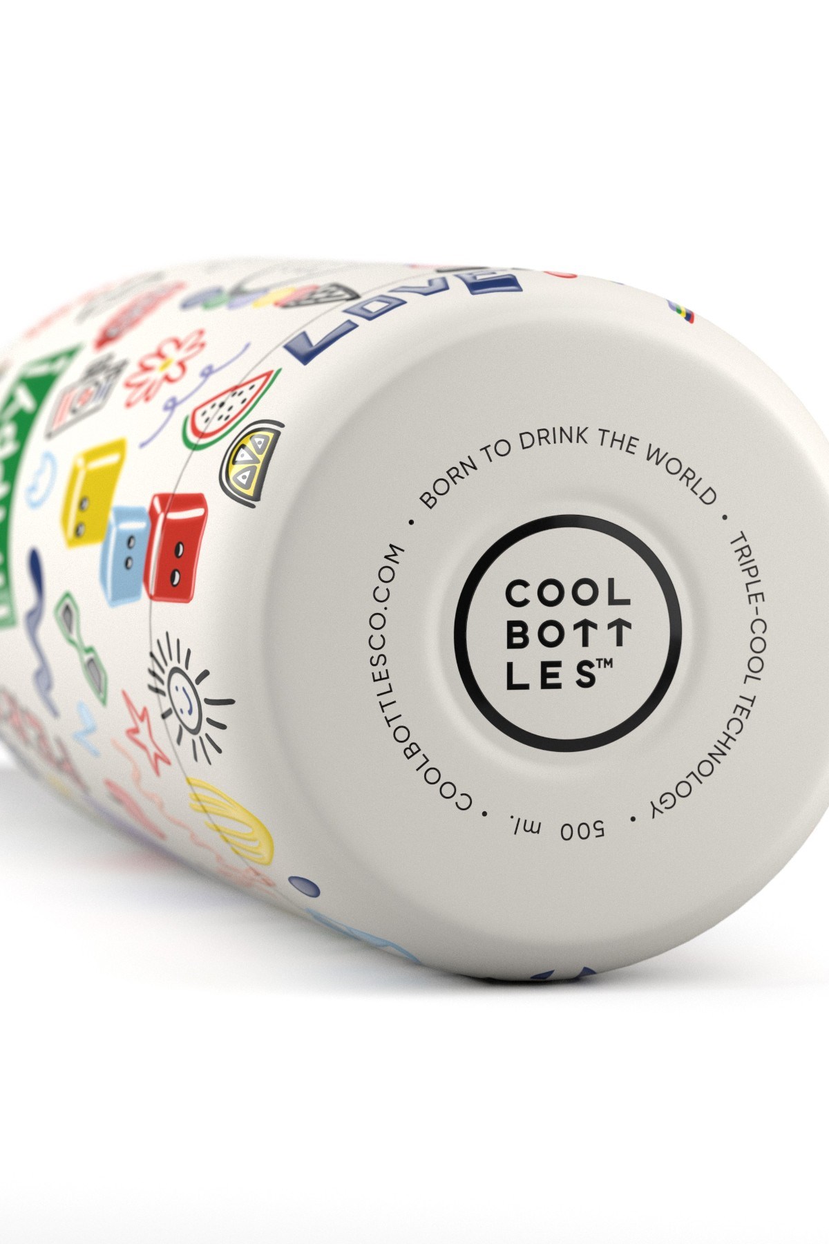 Cool Bottles Erkek Çocuk 500 ml GOOD VİBES Bottle Beyaz