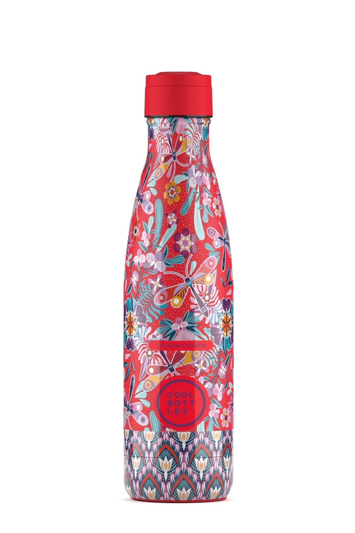 Cool Bottles Paslanmaz Çelik DRAGON FLY PARADİSE Bottle Kırmızı