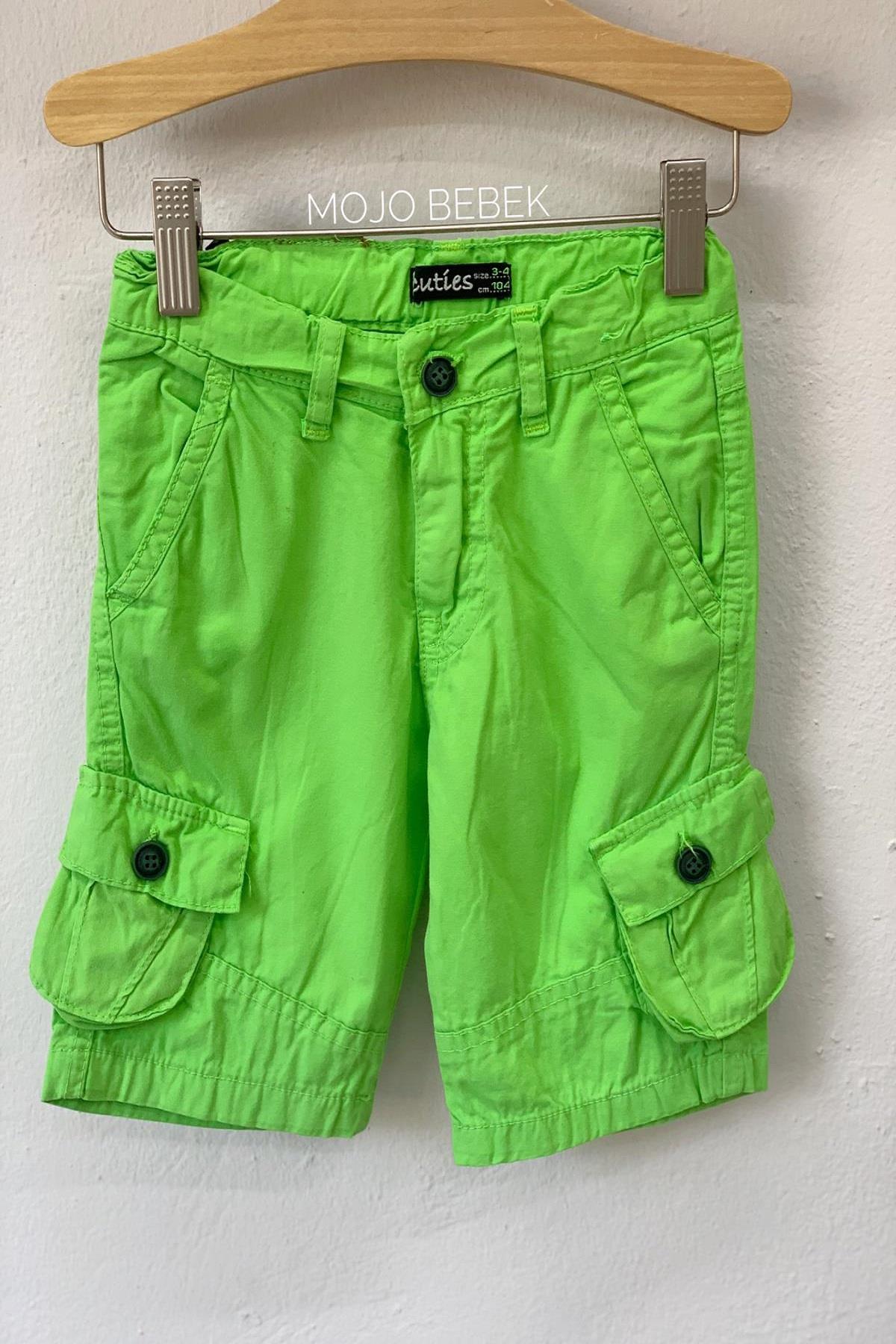 Cuties Erkek Çocuk Kargo Cepli Şort 0555 Yeşil